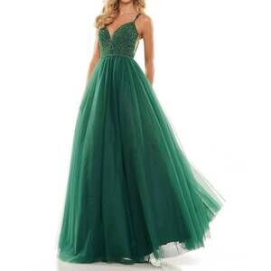 NEW COLORS DRESS arianna gown in emerald green